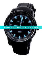 black sport silicon watch with 3ATM IS101
