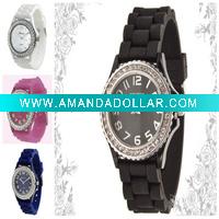 Wholesale fashion geneva silicone watch