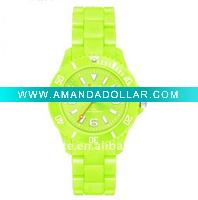 Yellow silicon watch