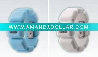 Wholesale Blue+White Chocolate Shaped Silicone Watchband/ Silicone Watch Strap