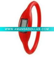 DIGITAL SILICONE WATCH ION ANION POWER NEGATIVE RED