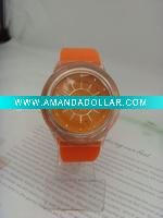 Wholesale cheap plastic case fashion silicone watch