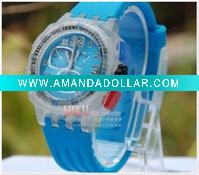 sports silicone watch with led light