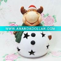 Wholesale Fashion Christmas Candle lantern/Ceramic Moose