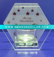 Wholesale Hand painting glass tealight candle holder for Christimas Holiday