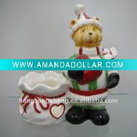 ceramic candle holder with bear shape
