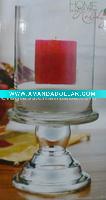 Wholesale christmas handmade glass hurricane pillar candle holder