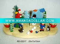 Wholesale wooden christmas candle holder