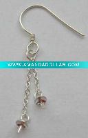 Wholesale 925 sterling silver jewelry earring finding, with pearl clasp