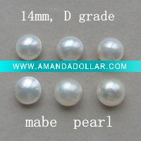 Wholesale 14mm D grade white loose mabe pearl