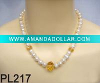 Wholesale 8-9mm white freshwater pearl necklace PL217