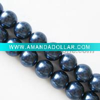 Wholesale Dark Blue Glass Pearl Beads Necklace for Jewelry