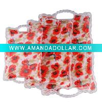 Double handle plastic tray