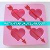 Wholesale Fashinal & popular loving heart silicone Ice tray(CXIT-5011)
