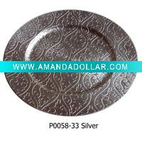 Silver PP charger tray