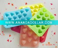 Soft material silicone covered ice cube trays