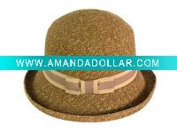 paper braided bucket hat
