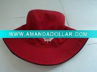 Wholesale red color canvas material fishermen hats