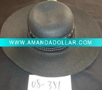 Wholesale ladies' big brim ribbon hat