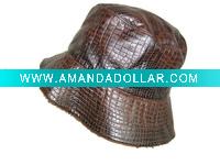 fashion leather bucket hat