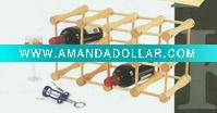 Wholesale assembled wine bottle shelf in natural color