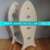 Wholesale K/D fish-shaped supermarket wooden wine rack