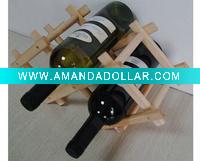 Wholesale natural folding wood cheaper wine rack for 3bottles