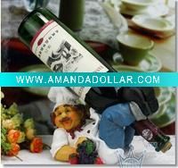 Decorative polyresin wine holder/Chef design-Hot!