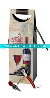Pu leather wine bag with 2pcs accessories