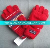 jacquard acrylic fingerless glove