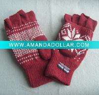 jacquard acrylic fingerless glove