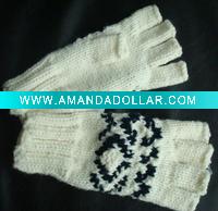 Acrylic knitted half finger mittens/gloves for children