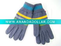 Mens stripped grey gloves