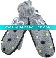 Wholesale Elegant Acrylic Magic Knitted Gloves Mitten With Stock