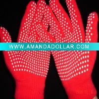 Wholesale acrylic glove with pvc dots