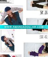 Wholesale 2011 newest lovely girls maple Leaf-shaped fingerless gloves