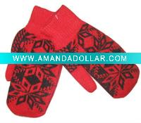 Wholesale fashion acrylic snow flower gloves mitten