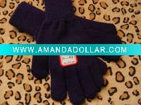 Black Acrylic Knit Magic Gloves