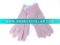 Wholesale Pink striped fashion knit gloves