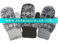 Wholesale fashion acrylic snow flower gloves mitten