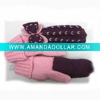 Ladies acrylic jacquard gloves
