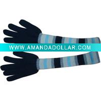 100% acrylic stiped knitted glove