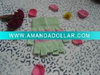 Acrylic Stripe Half Fingers Gloves