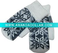 Wholesale fashion acrylic snow flower gloves mitten