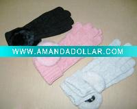 Wholesale women fashion jacquard gloves & mittens QSY7021