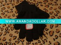 Black Acrylic Knitted Magic Gloves