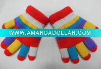 Wholesale Kids' Lovely Rainbow Acrylic Gloves