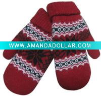 Wholesale fashion acrylic snow flower gloves mitten