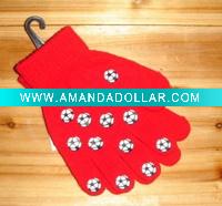 Wholesale Knitted offset print acrylic football glove