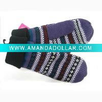 Wholesale Fashion ladies acrylic jacquard knitted gloves